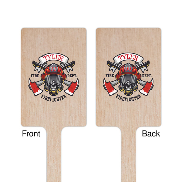 Firefighter Wooden 6.25" Stir Stick - Rectangular - Double Sided - Front & Back