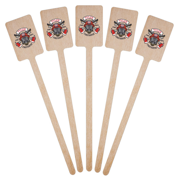 Firefighter Wooden 6.25" Stir Stick - Rectangular - Fan View