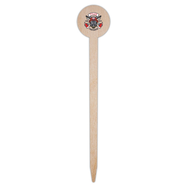 Firefighter Wooden 6" Food Pick - Round - Single Pick