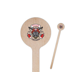 Firefighter 6" Round Wooden Stir Sticks - Single Sided (Personalized)