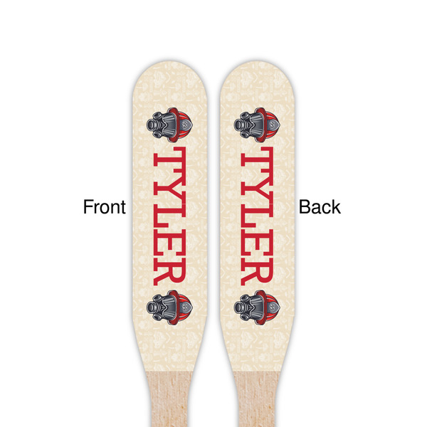 Firefighter Wooden Food Pick - Paddle - Double Sided - Front & Back