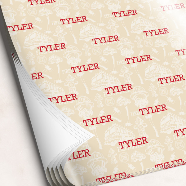 Custom Firefighter Wrapping Paper Sheets (Personalized)