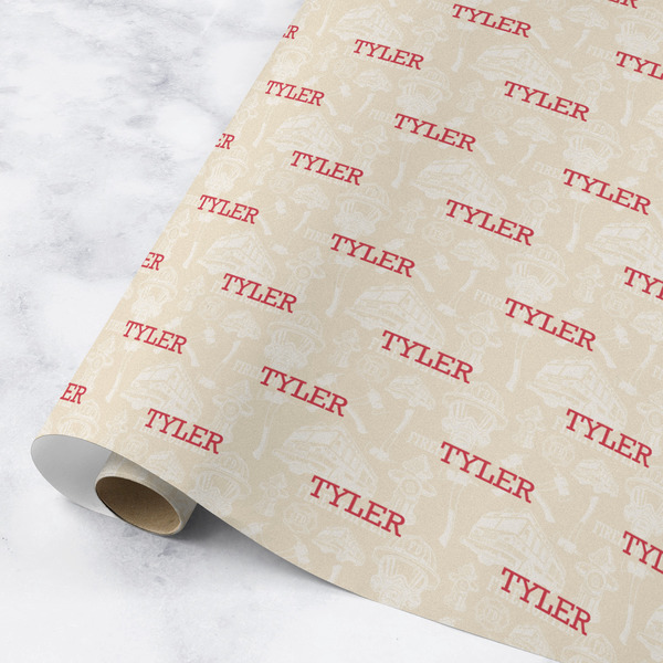 Custom Firefighter Wrapping Paper Roll - Medium - Matte (Personalized)
