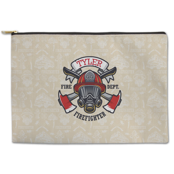 Custom Firefighter Zipper Pouch - Large - 12.5"x8.5" (Personalized)