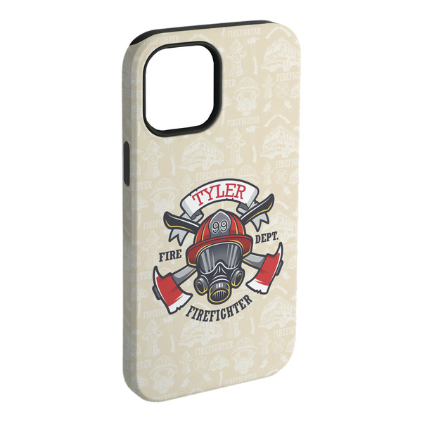 Custom Firefighter iPhone Case - Rubber Lined - iPhone 15 Plus (Personalized)