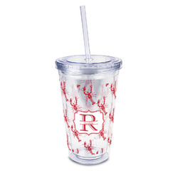 Crawfish 16oz Double Wall Acrylic Tumbler with Lid & Straw - Full Print (Personalized)
