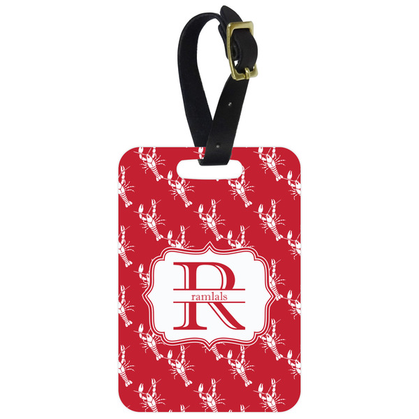 Custom Crawfish Metal Luggage Tag w/ Name and Initial