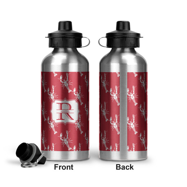 Crawfish Aluminum Water Bottle - Front and Back