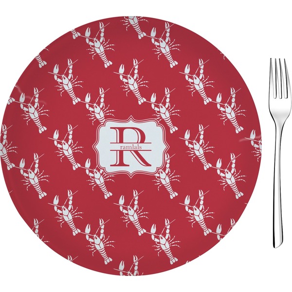 Custom Crawfish 8" Glass Appetizer / Dessert Plates - Single or Set (Personalized)