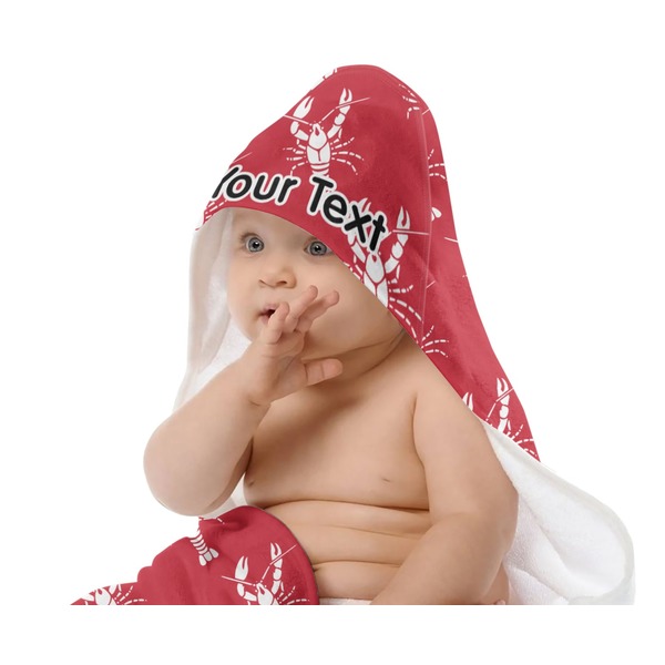 Crawfish Baby Hooded Towel on Child