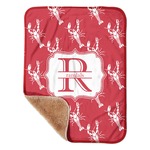 Crawfish Sherpa Baby Blanket - 30" x 40" w/ Name and Initial