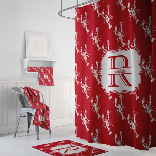 Crawfish Bath Towel Sets - 3-piece - In Context