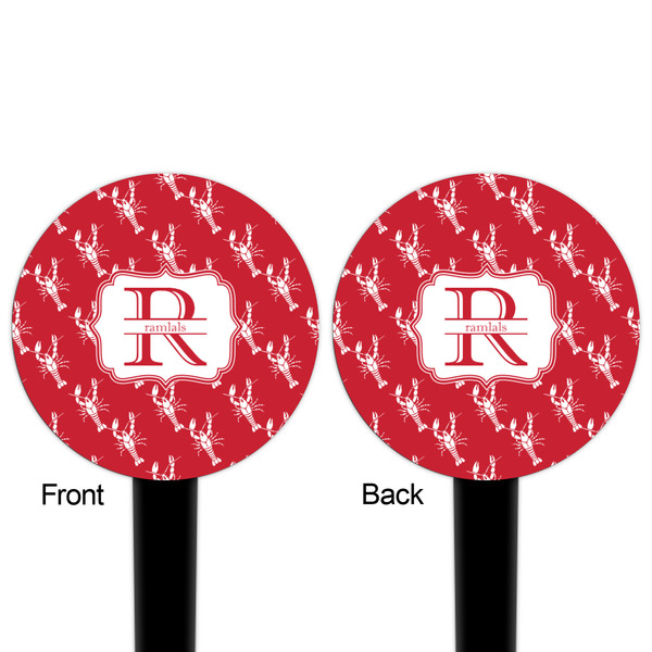 Crawfish Black Plastic 4" Food Pick - Round - Double Sided - Front & Back