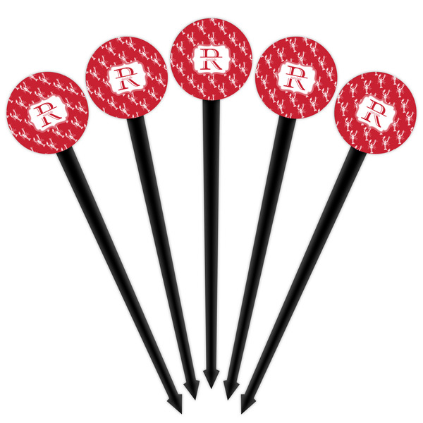 Crawfish Black Plastic 4" Food Pick - Round - Fan View