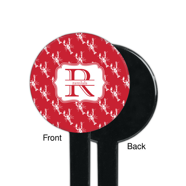 Crawfish Black Plastic 7" Stir Stick - Single Sided - Round - Front & Back