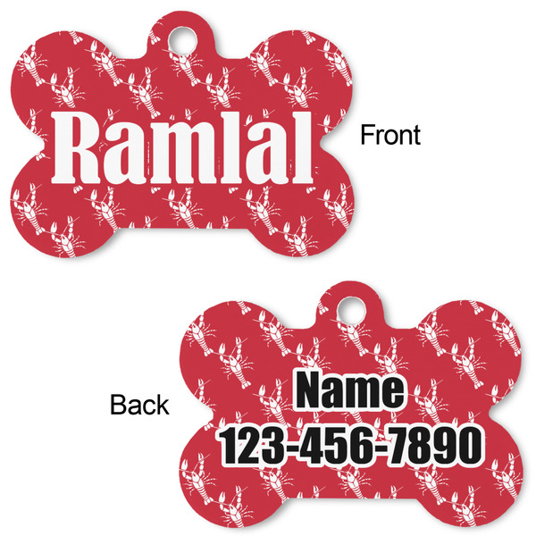 Crawfish Bone Shaped Dog Tag - Front & Back