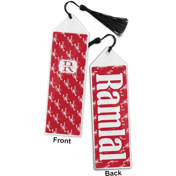 Crawfish Bookmark with tassel - Front and Back
