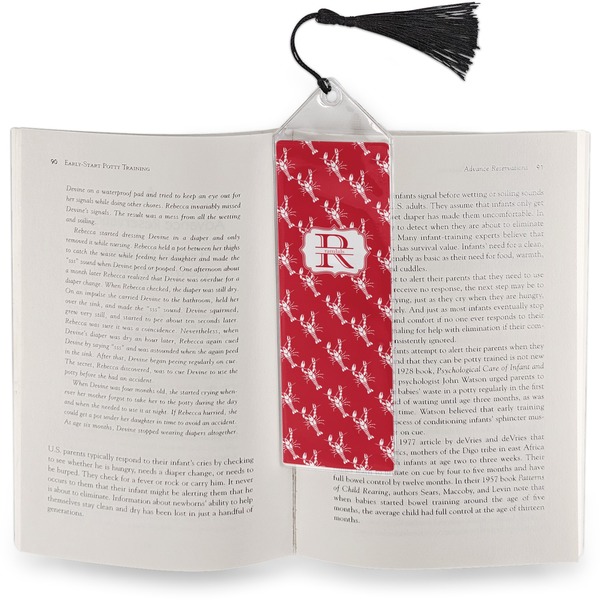 Crawfish Bookmark with tassel - In book