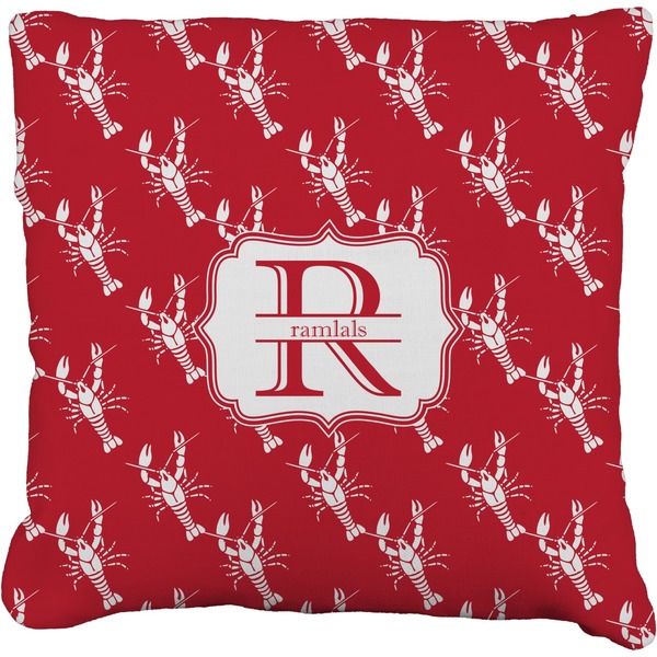 Custom Crawfish Faux-Linen Throw Pillow 18" (Personalized)