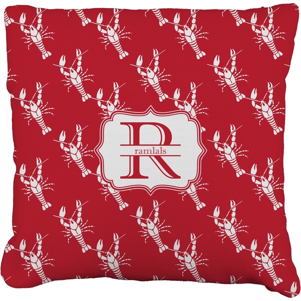 Custom Crawfish Faux-Linen Throw Pillow 20" (Personalized)