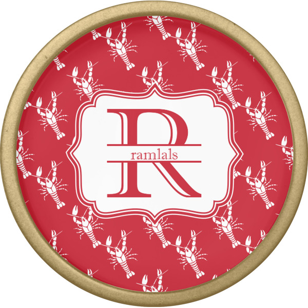 Crawfish Cabinet Knob - Gold - Front