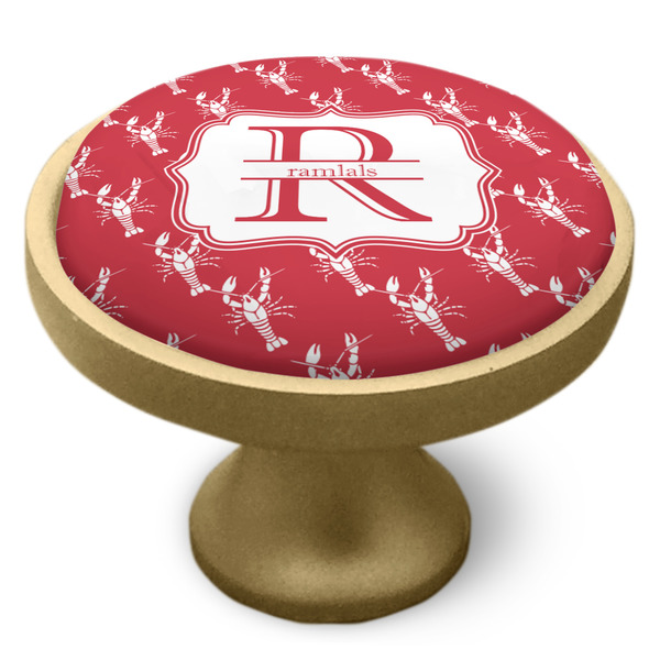 Crawfish Cabinet Knob - Gold - Side