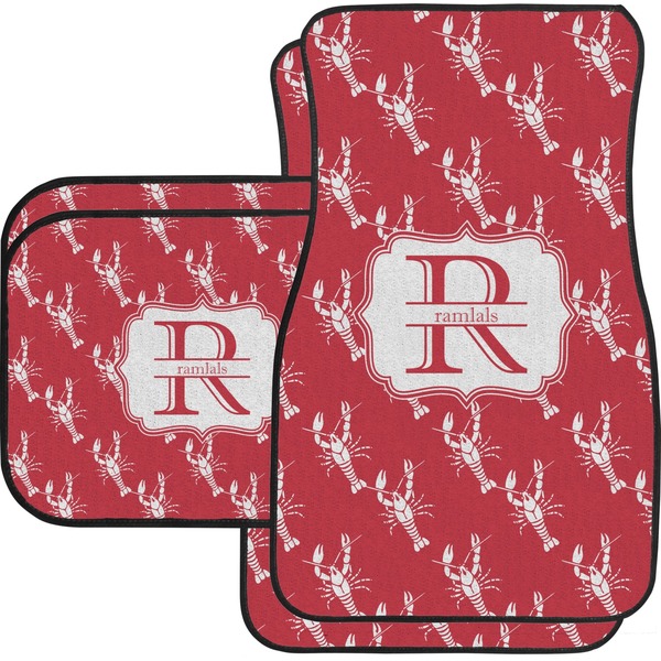 Custom Crawfish Car Floor Mats Set - 2 Front & 2 Back (Personalized)