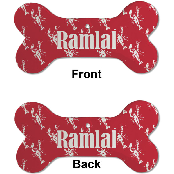 Crawfish Ceramic Flat Ornament - Bone Front & Back (APPROVAL)