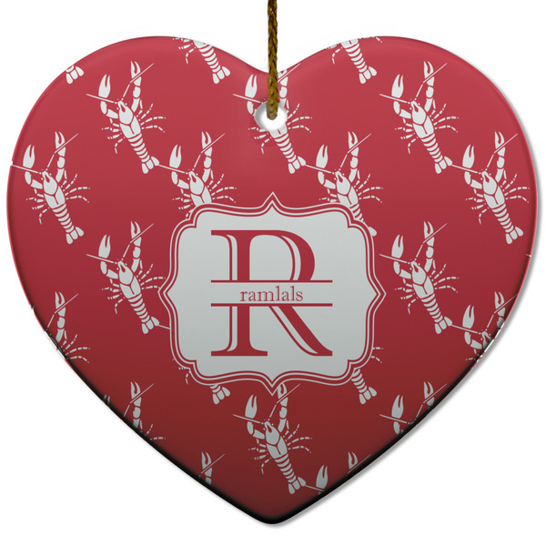 Crawfish Ceramic Flat Ornament - Heart (Front)