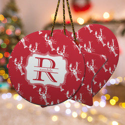 Crawfish Ceramic Ornament w/ Name and Initial