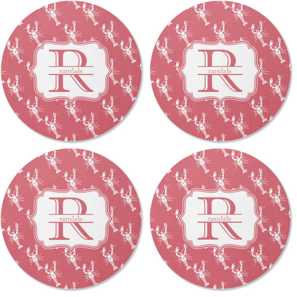 Crawfish Coaster Round Rubber Back - Apvl