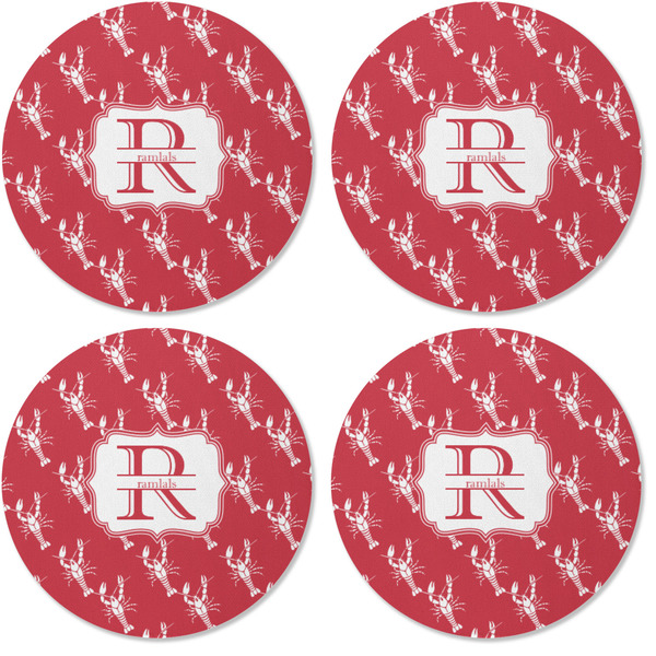 Crawfish Coaster Round Rubber Back - Apvl