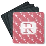 Crawfish Square Rubber Backed Coasters - Set of 4 (Personalized)