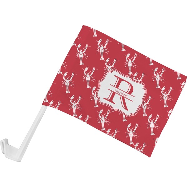 Custom Crawfish Car Flag - Small w/ Name and Initial