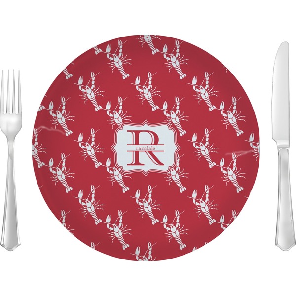 Custom Crawfish Glass Lunch / Dinner Plate 10" (Personalized)