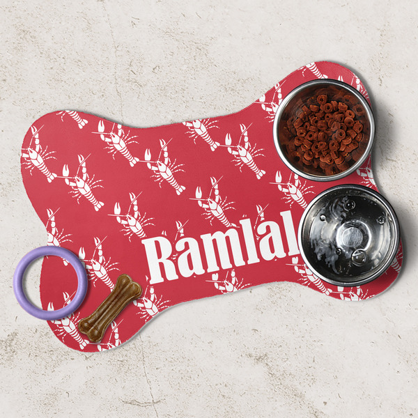 Crawfish Dog Bone Shaped Mat Lifestyle