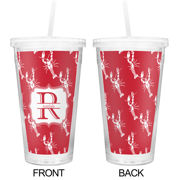 Crawfish Double Wall Tumbler with Straw - Approval