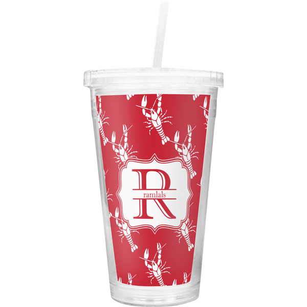 Custom Crawfish Double Wall Tumbler with Straw (Personalized)