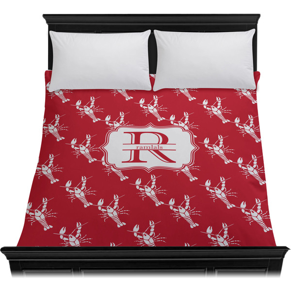 Crawfish Duvet Cover - Queen - On Bed - No Prop