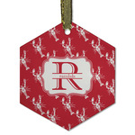 Crawfish Flat Glass Ornament - Hexagon w/ Name and Initial