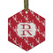 Crawfish Frosted Glass Ornament - Hexagon