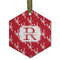 Crawfish Flat Glass Ornament - Hexagon w/ Name and Initial