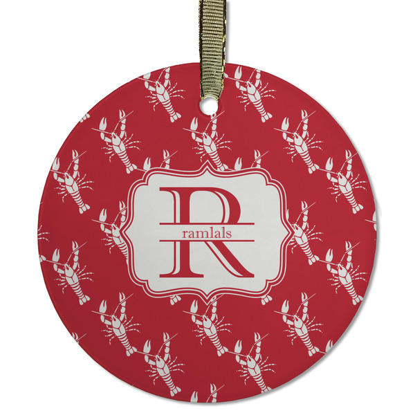 Crawfish Frosted Glass Ornament - Round
