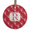 Crawfish Flat Glass Ornament - Round w/ Name and Initial