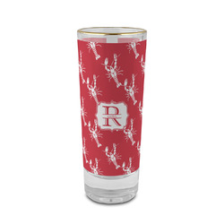 Crawfish 2 oz Shot Glass -  Glass with Gold Rim - Set of 4 (Personalized)