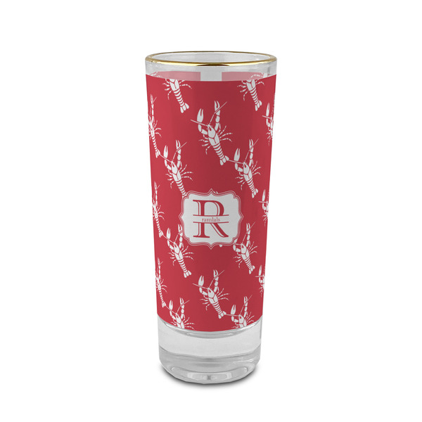 Custom Crawfish 2 oz Shot Glass - Glass with Gold Rim (Personalized)