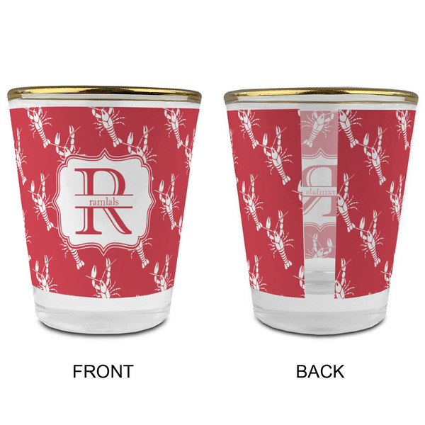 Crawfish Glass Shot Glass - with gold rim - APPROVAL