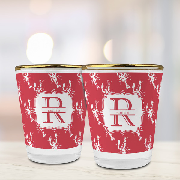 Crawfish Glass Shot Glass - with gold rim - LIFESTYLE