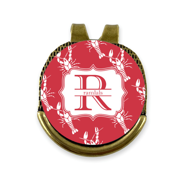 Custom Crawfish Golf Ball Marker - Hat Clip - Gold