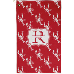 Crawfish Golf Towel - Poly-Cotton Blend - Small w/ Name and Initial